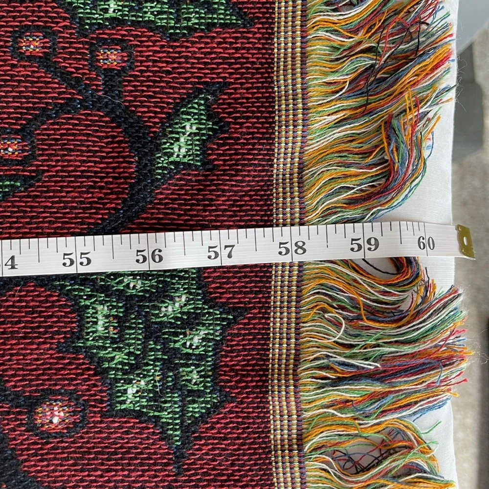 Vintage American Weavers Red Bainbridge Bears Christmas Throw Blanket 50X60
